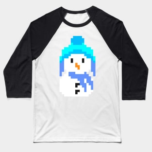 Retro 8 bit snowman Baseball T-Shirt